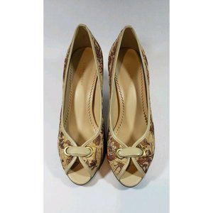 Laura Ashley Elton Peep Toe Heels Fall Colors Size 8.5M